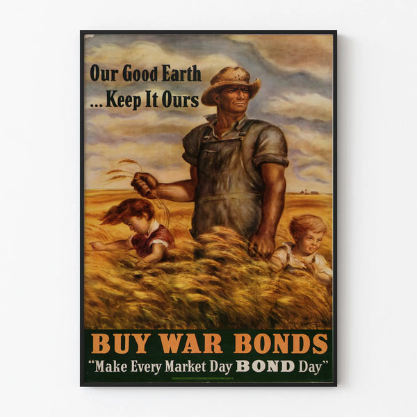Vintage-Poster Unser gutes Land - Patriotische und landwirtschaftliche Wanddekoration