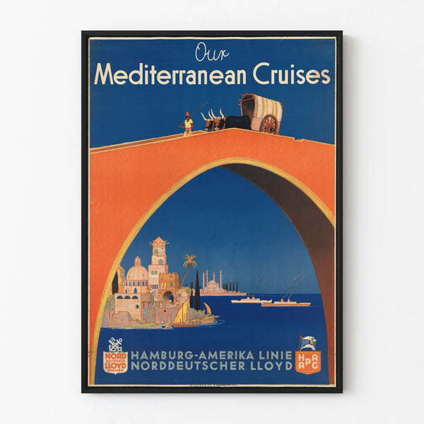 Vintage-Poster Unsere Mittelmeer-Kreuzfahrten - Wanddekoration Reise im Mittelmeer