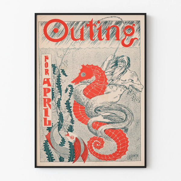 Vintage-Poster Outing For April Dekoratives und Originelles