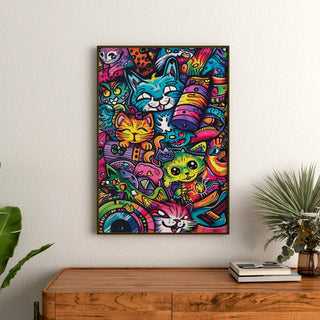 Pop Art Poster - Feline Jungle