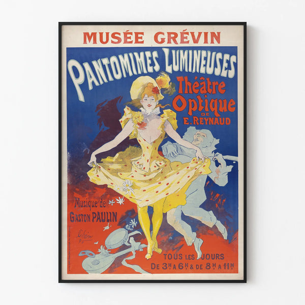 Vintage-Poster Pantomimen mit Lichtershow Musée Grévin Optisches Theater