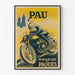 Poster vintage del club motociclistico del Béarn Pau Domenica di Pasqua