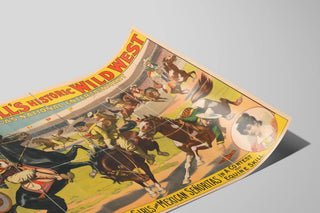 Vintage-Poster Wild West Pawnee Bill - Westernmädchen und Señoritas zu Pferd — Ansicht des Kunstwerks