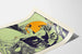 Poster vintage Queen City Printing Ink Company in tonalità arancione, blu e verde