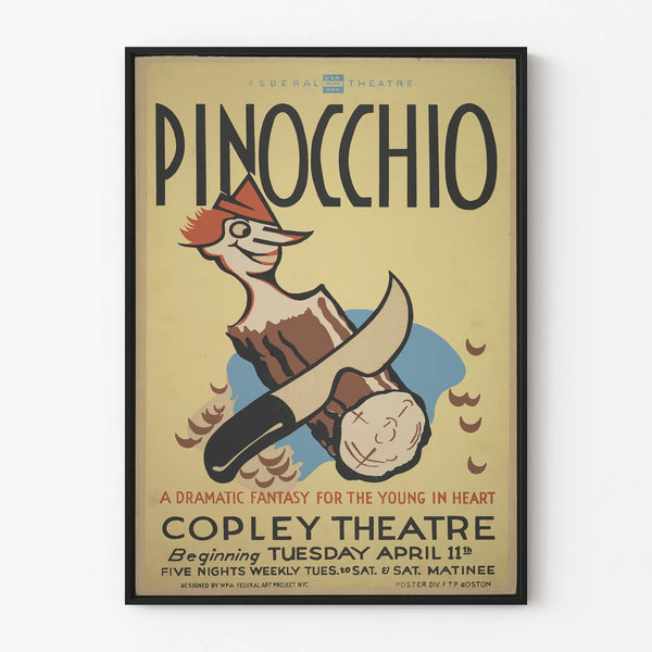 Poster vintage Pinocchio – Decorazione murale teatro classico