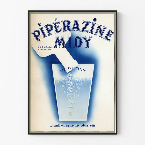 Poster vintage Piperazine Midy - Decorazione murale retrò effervescente