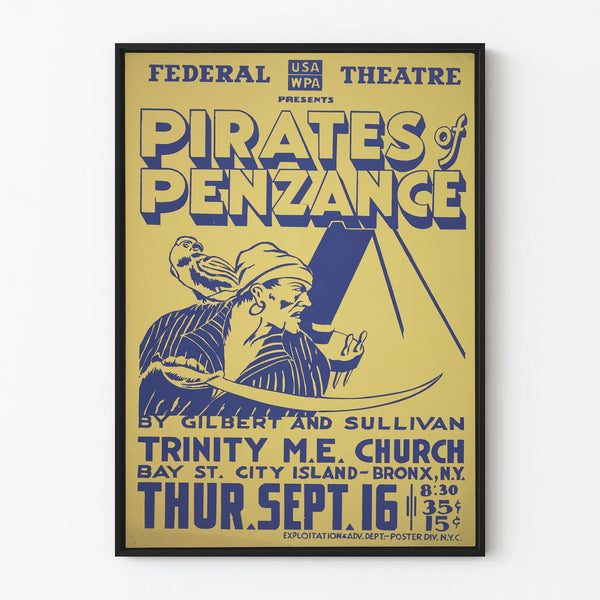 Poster vintage I Pirati di Penzance - decorazione murale teatrale