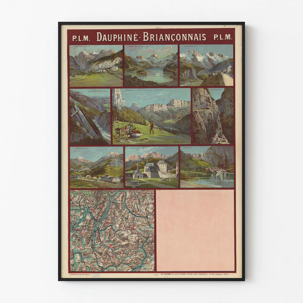 Vintage-Poster P.L.M. Dauphiné Briançonnais Alpen - Wanddekoration Poster Berglandschaft