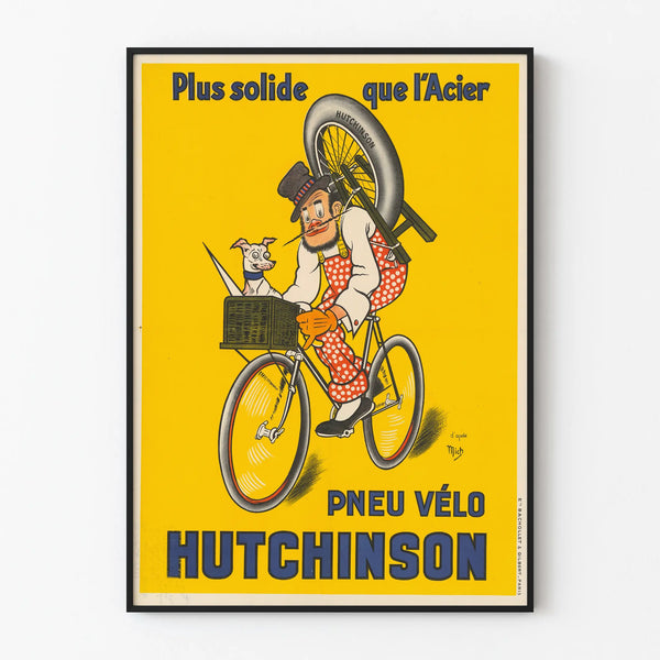 Poster vintage Pneumatico Bicicletta Hutchinson più resistente dell'acciaio