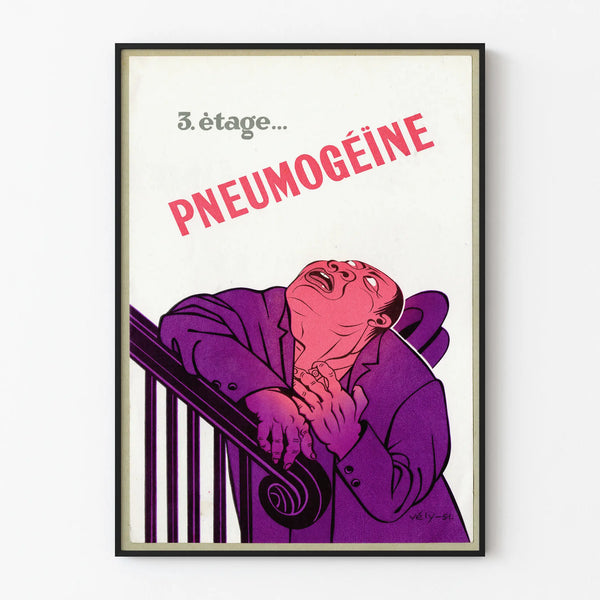 Poster vintage Pneumogène 1951 per decorazione murale