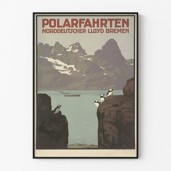 Poster vintage Polarfahrten Norddeutscher Lloyd Bremen - Decorazione murale nautica