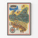 Traditional Illustrated Map Poster of Poland Vintage