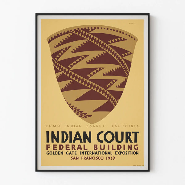 Poster vintage cesta indiana Pomo - Esposizione internazionale di San Francisco 1939