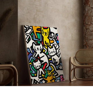 Tableau Pop Art  - Danse des Félins | Reproduction Tableau Décoration murale affiche copie
