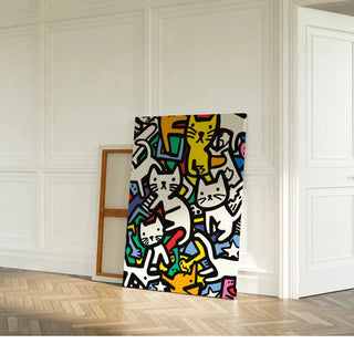 Tableau Pop Art  - Danse des Félins | Reproduction Tableau Décoration murale affiche copie