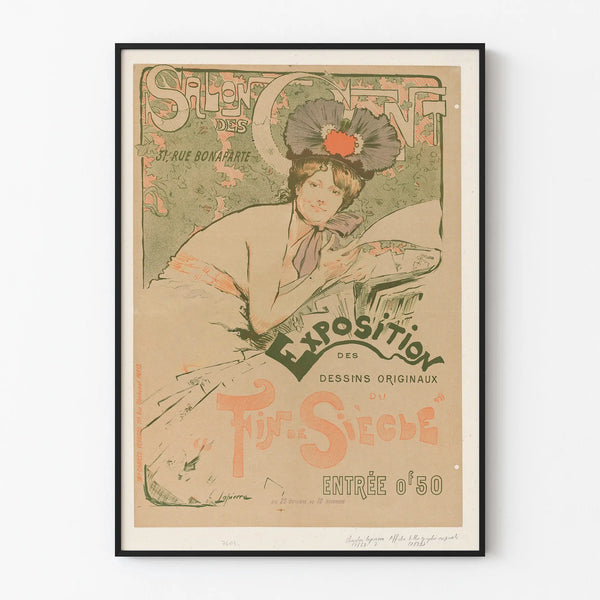 Poster vintage Salon des Cent Esposizione Fine secolo