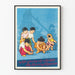 Vintage-Poster für Kinder, die Murmeln spielen – Wanddekoration Illustration