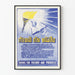 Vintage-Poster zur Dekoration „Bücher für Freiheit und Fortschritt“ in Blau und Gelb