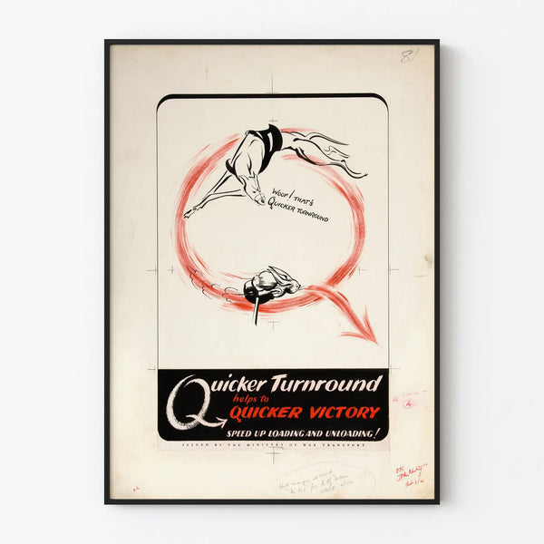 Vintage-Poster Quicker Turnround – Retro-Militär-Wanddekoration