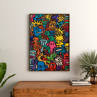 Tableau Pop Art - Univers des Figures | Reproduction Tableau Décoration murale affiche copie