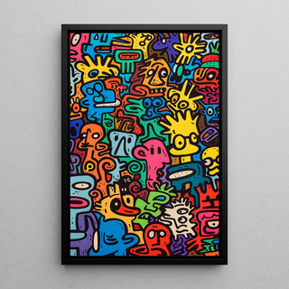 Tableau Pop Art - Univers des Figures | Reproduction Tableau Décoration murale affiche copie