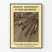 Vintage-Wandposter „Bahnausrüstung ist Kriegsausrüstung“ für Industrielle Dekoration