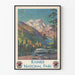 Vintage Rainier National Park Poster with Northern Pacific Train