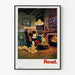Poster decorativo murale Topolino lettura accanto al camino