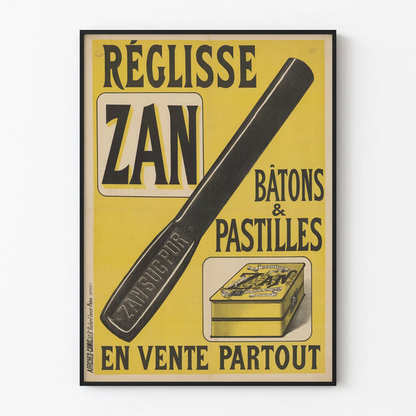 Poster vintage Liquirizia Zan - Bastoncini e Pastiglie