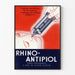 Vintage-Poster Rhino-Antipiol Behandlung von Erkrankungen des Rhino-Pharynx