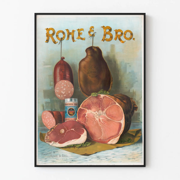 Poster vintage Rohe & Bro. Salumeria di alta qualità