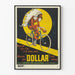 Vintage-Werbeplakat für Fahrrad Dollar mit einheimischem Radfahrer