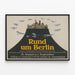 Poster vintage Attorno a Berlino - Decorazione murale aviazione e città — quadro incorniciato alla parete