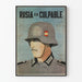 Vintage wall poster of a soldier with a gray helmet 'Russia is Guilty'