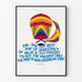 Dekoratives Poster Sail Thy Best Ship of Democracy mit buntem Heißluftballon