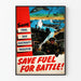 Vintage Military Poster Fuel Economy for Battle