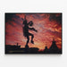 Poster Zeremonielle Cherokee-Tanz bei Sonnenuntergang — gerahmtes Bild an der Wand