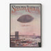 Poster vintage Scientific American con mongolfiera che sorvola il ponte di Brooklyn