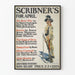 Poster vintage Scribner's per aprile Guerra dei Boeri e Letteratura