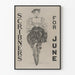 Vintage Scribners poster for June with woman cycling