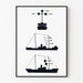 Dekoratives Poster mit Seefahrtszeichen für die maritime Navigation