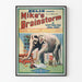 Poster vintage Mike's Brainstorm con elefante comico