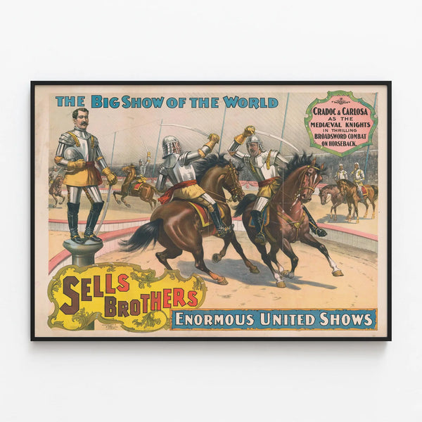sells-brothers-enormous-united-shows-cradoc-and-carlosa-combat-on-horseback