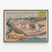 Poster vintage Sells Brothers: spettacolo dello zébu bianco e pavone — quadro incorniciato alla parete