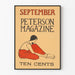 Vintage-Poster September Peterson Magazin Vortrag Ruhig
