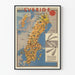 Poster Illustrierte Karte von Schweden - Vintage-Wanddekoration