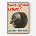 Vintage-Dekorposter für Lichtschalter und Leuchtbotschaft