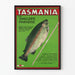 Vintage-Poster Tasmania Das Anglerparadies – Wanddekoration Angeln und Natur