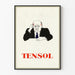 Vintage Tensol poster with stylized portrait