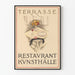 Vintage-Poster Terrasse Restaurant Kunsthalle – Klassische Wanddekoration